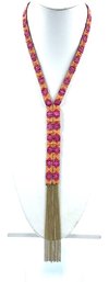 Beautiful Tribal Style Tie Fringe Necklace