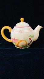 Crate & Barrel Winter Orchard Ceramic Teapot