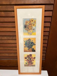 Van Gogh Sunflowers Reproduction Triptych