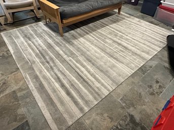 Grey Striped Area Rug