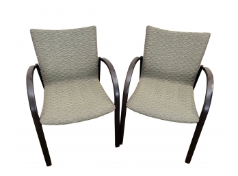 Pair Of Krug Waiting Room Chairs - Wooden Arms And Formed Back