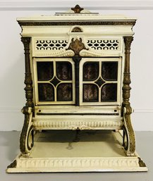 French Vintage Enamel Finish Cast Iron Stove