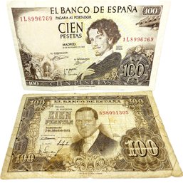 Spanish Banknotes (Cien Pesetas)