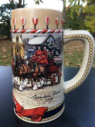 1986 Budweiser Anheuser-Busch Limited B Series Holiday Beer Stein