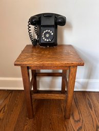 Early Vintage Kellog Telephone Stand With Antique Small Telephone Table