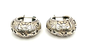 Beautiful Vintage Sterling Silver Ornate Earrings