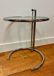 An Original MCM Eileen Gray Chrome And Glass Round Table