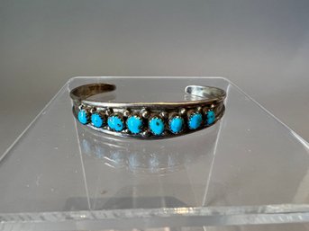 Turquoise And Sterling Silver Cuff Bracelet