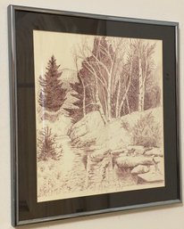 Framed Drawing Signed Signed Trudy Wedler