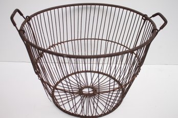 LARGE ANTIQUE INDUSTRIAL WIRE BASKET