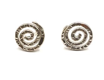 Sterling Silver Swirl Stud Earrings