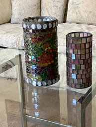 Stained Glass Mosaic Type Vases