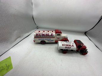 2 Humble Oil Trucks