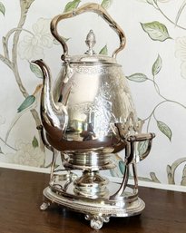 A Vintage Coffee Urn, Or Samovar In Etched Silver Plate By Tiffany & Co.