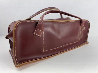 Burgundy Scovill Leather Apothecary Or Wine Tote