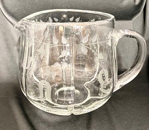 Vintage Etched/panelled Crystal Pitcher