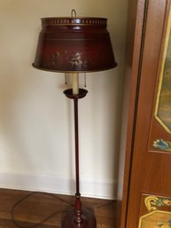 Floor Lamp With Red Metal Shade