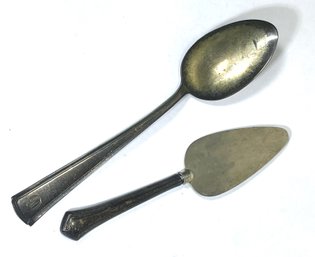 Sterling Silver Table Spoon And Cheese Server