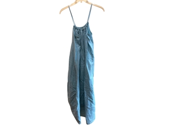 Beacon Cove Blue/Green Linen Maxi Dress Size M