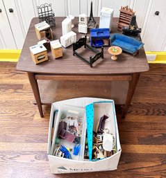 A Large Collection Of Vintage Dollhouse Furniture