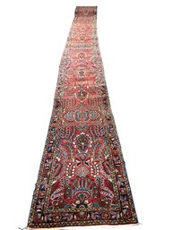 1950' Persian Hamadan Runner Rug 2'6' X23'8' (110)