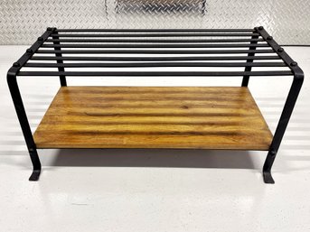 Heavy Duty Iron And Wood Shoe Rack