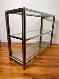 Three Tier Metal And Glass Shelf