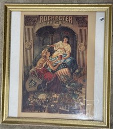 FRAMED ROCHESTER BREWERY ADVERTISEMENT