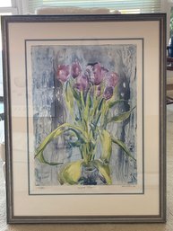 Pencil Signed And Numbered Tulips Monotype By Marion Wilner ?