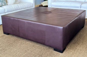 A Modern Burgundy Ottoman/Coffee Table, Possibly Christian Liaigre For Holly Hunt