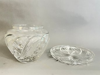 Cut Glass Bowl And Plate