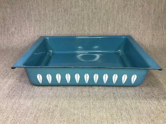 Beautiful MCM Cathrineholm Norway Blue Enamel Lotus Lasagna Baking Pan - Pan Only - Does Not Have Wire Rack