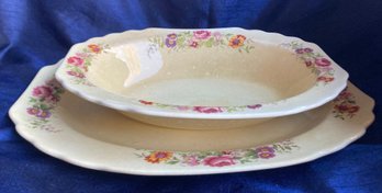 Vintage Serving Bowl And Matching Plater