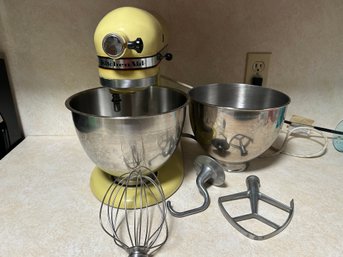 1960s MCM Harvest Yellow Kitchen Aid K45 Mixer