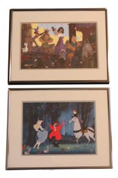 Set Of 2 Limited Edition Lithographs Sleeping Beauty 1959 Sequence 8  And The Hunchback Of Notre Dame