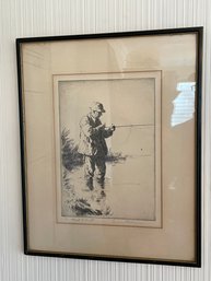 GORDON STEVENSON, ''Edward R. Hewitt'', Etching Fly Fisherman