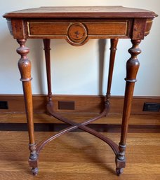 Antique Carved Wood Occassional Table