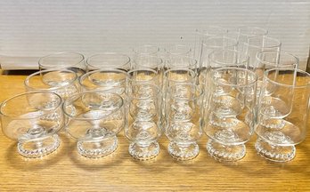 Vintage 22 Pc Footed Barware Set