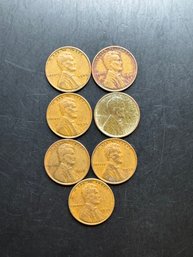 7 Wheat Pennies 1930, 1934, 1935, 1936, 1937, 1938, 1939