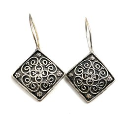 Vintage Sterling Silver Ornate Earrings