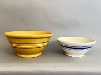 Pair Of Large Stoneware Bowls