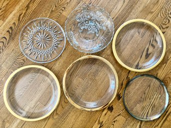 Glass Platters - Silver And Gold Painted Accents