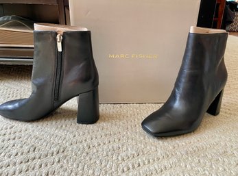 Marc Fisher Fellie Black Leather Booties, Size 6 - NEW