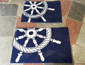 Nautical Themed Hooked Throw Rugs