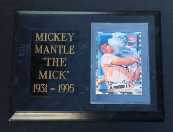 1995 Mickey Mantle Mounted Legends Of Baseball Card Wall Plaque Commemoration