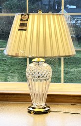 Waterford Crystal Lamp With Original Tag And Brass Accents- Shade By Shoreline International