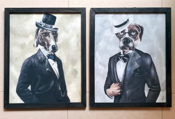 A Pair Of Gentleman Canine Art Canvas Prints