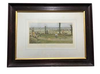 'the V.W.H. (cricklade) Into The Vale From Blunsdon' Vintage Fox Hunt Colored Print