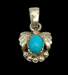 Vintage Sterling Silver Turquoise Pendant