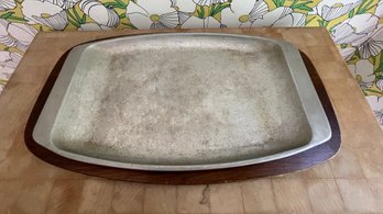 A Wood & Metal Serving Tray
